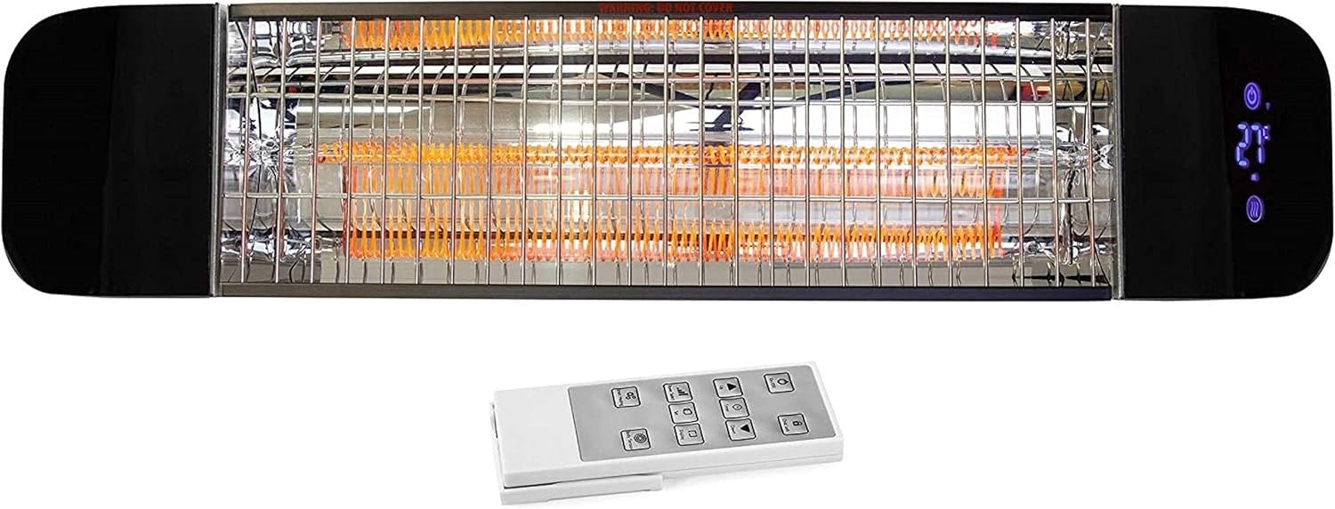 Smart Infrared Patio Heater 2000W Wall Mounted IP65 WiFi Timer Remote