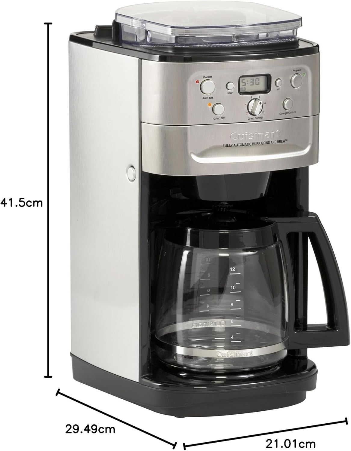 12 Cup Grind & Brew Coffee Maker with Burr Grinder Programmable Stainless Steel