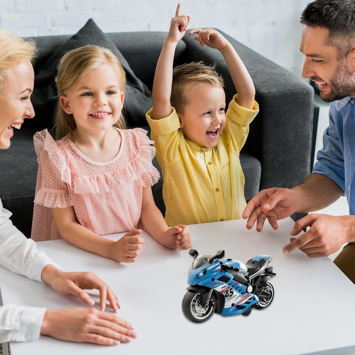 Electric Toy Motorcycle Kit Push & Go Bike Set w/ Lights Sounds Kids Build