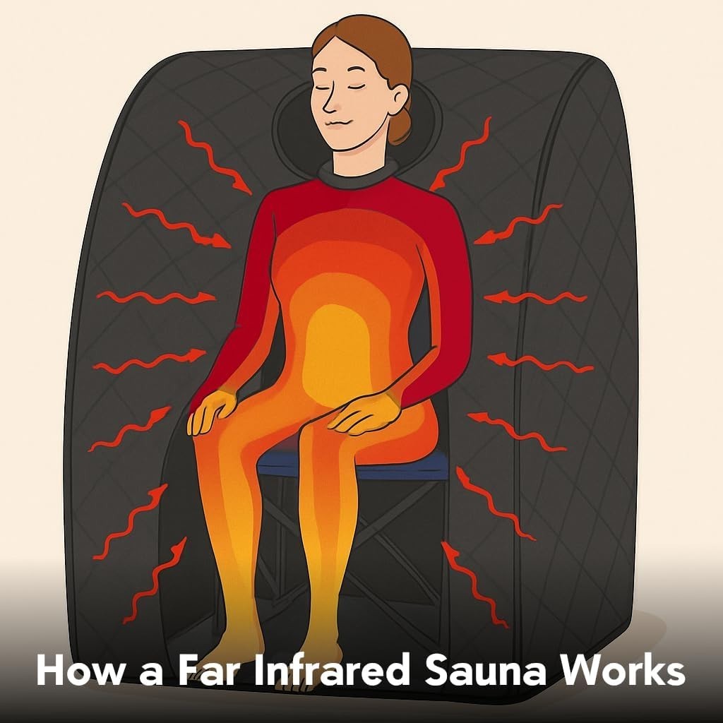 Portable Far Infrared Sauna Tent 1-Person – Dry Sauna w/ Timer, Chair & Foot Pad
