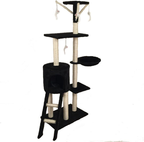 Cat Tree Multi Level Scratching Post Condo Climbing Tower Hammock