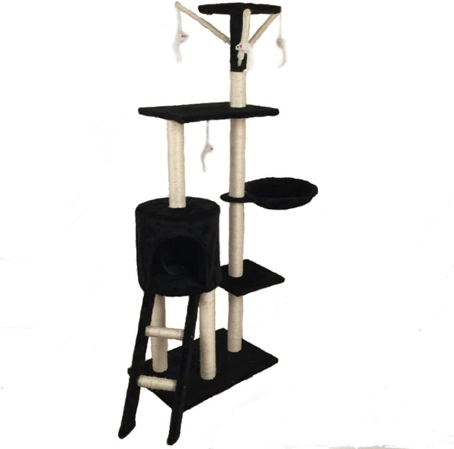 Cat Tree Multi Level Scratching Post Condo Climbing Tower Hammock