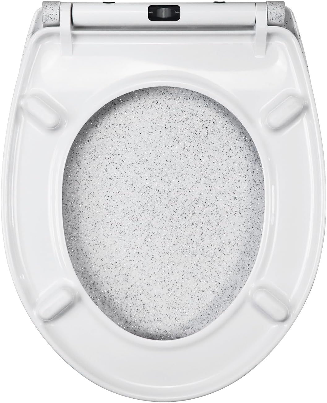 White Shining Toilet Seat Soft Close Duroplast Quick Release Top Fix 45x37cm