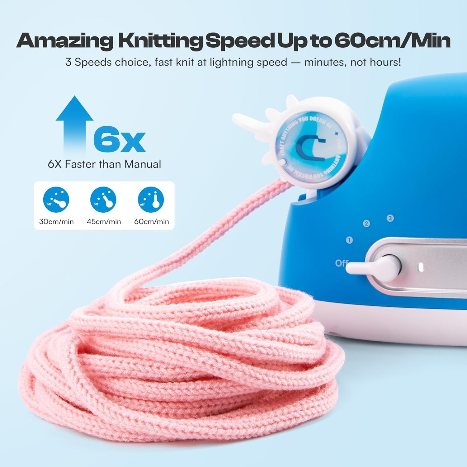 Electric iCord Knitting Machine Automatic Cord Maker Fast DIY Craft Tool