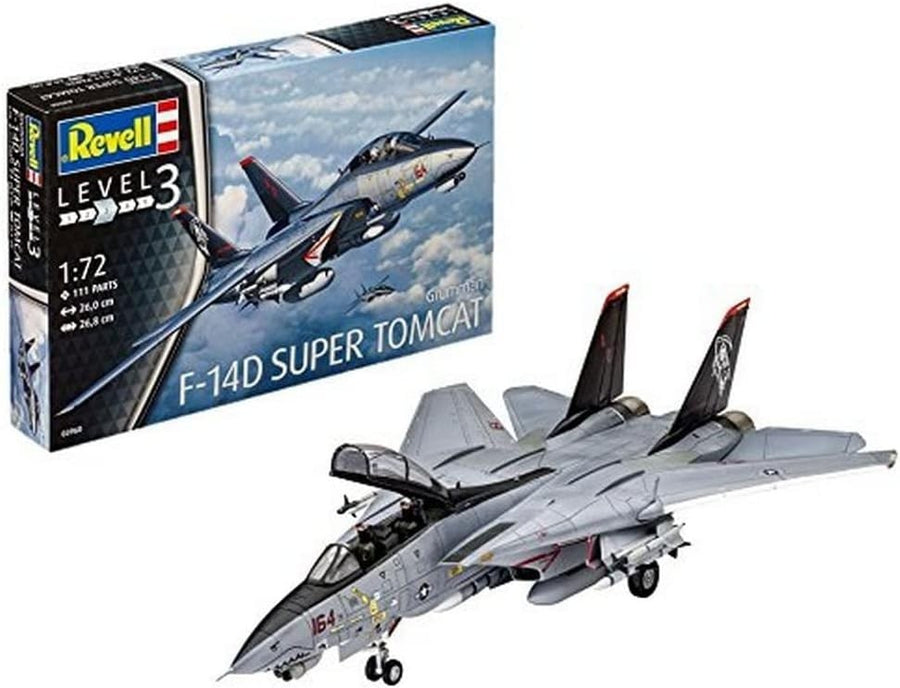 F-14D Super Tomcat 1:72 Jet Model Kit – 111 Parts Military Plane Replica