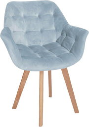 Grey Velvet Swivel Accent Armchair Vanity Makeup Chair Wood Legs