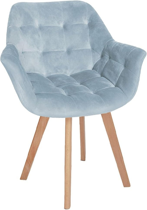 Grey Velvet Swivel Accent Armchair Vanity Makeup Chair Wood Legs