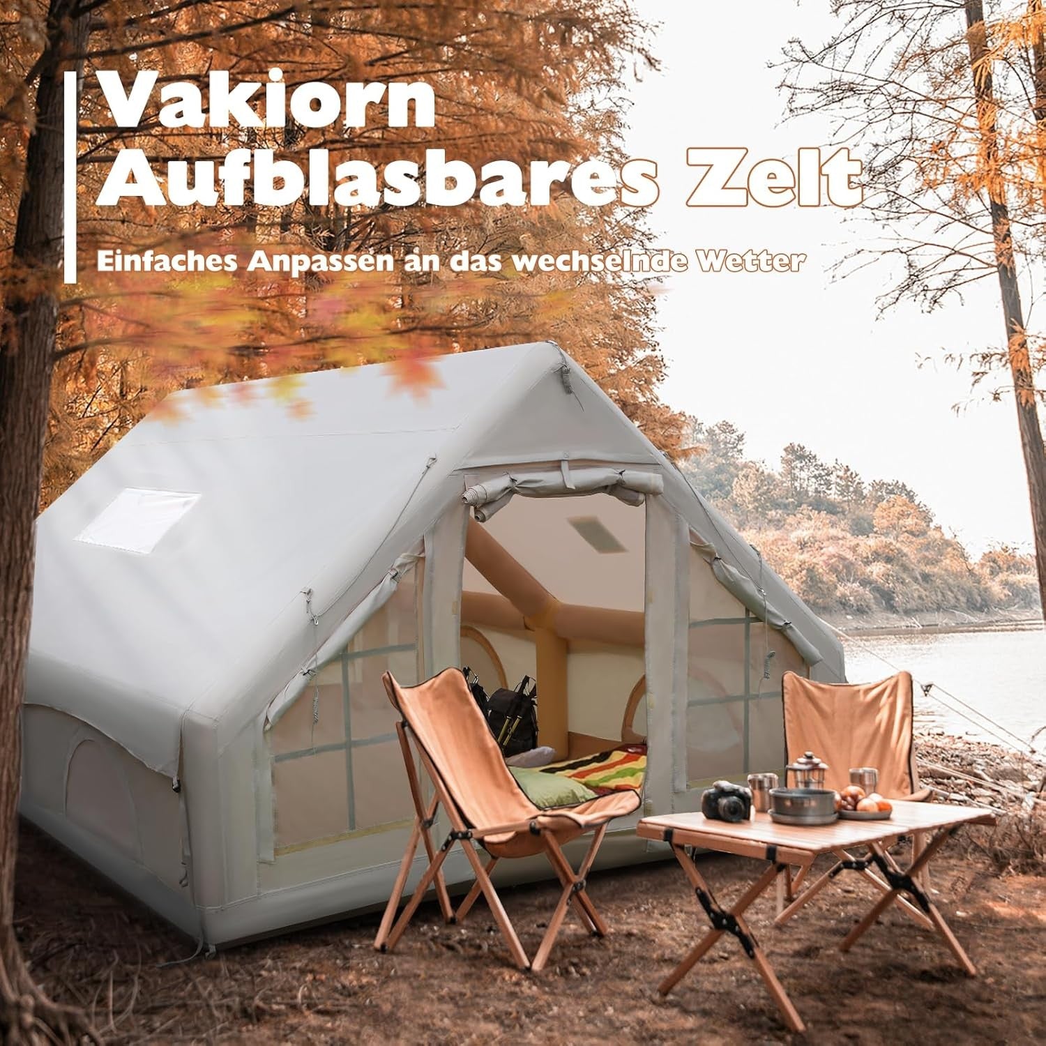 2-8 Person Inflatable Camping Tent 4 Season