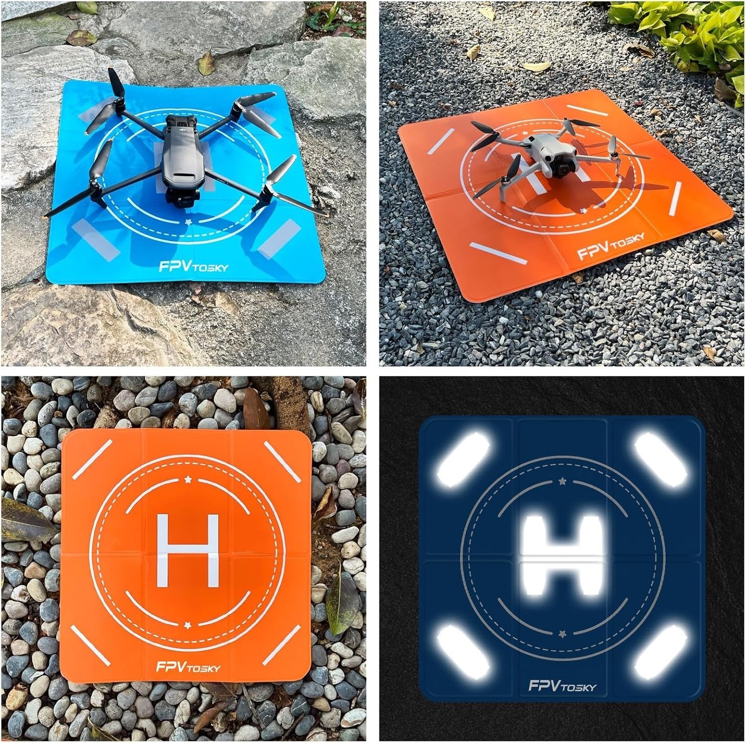 Reflective Drone Landing Pad 25.2" Foldable Waterproof Universal