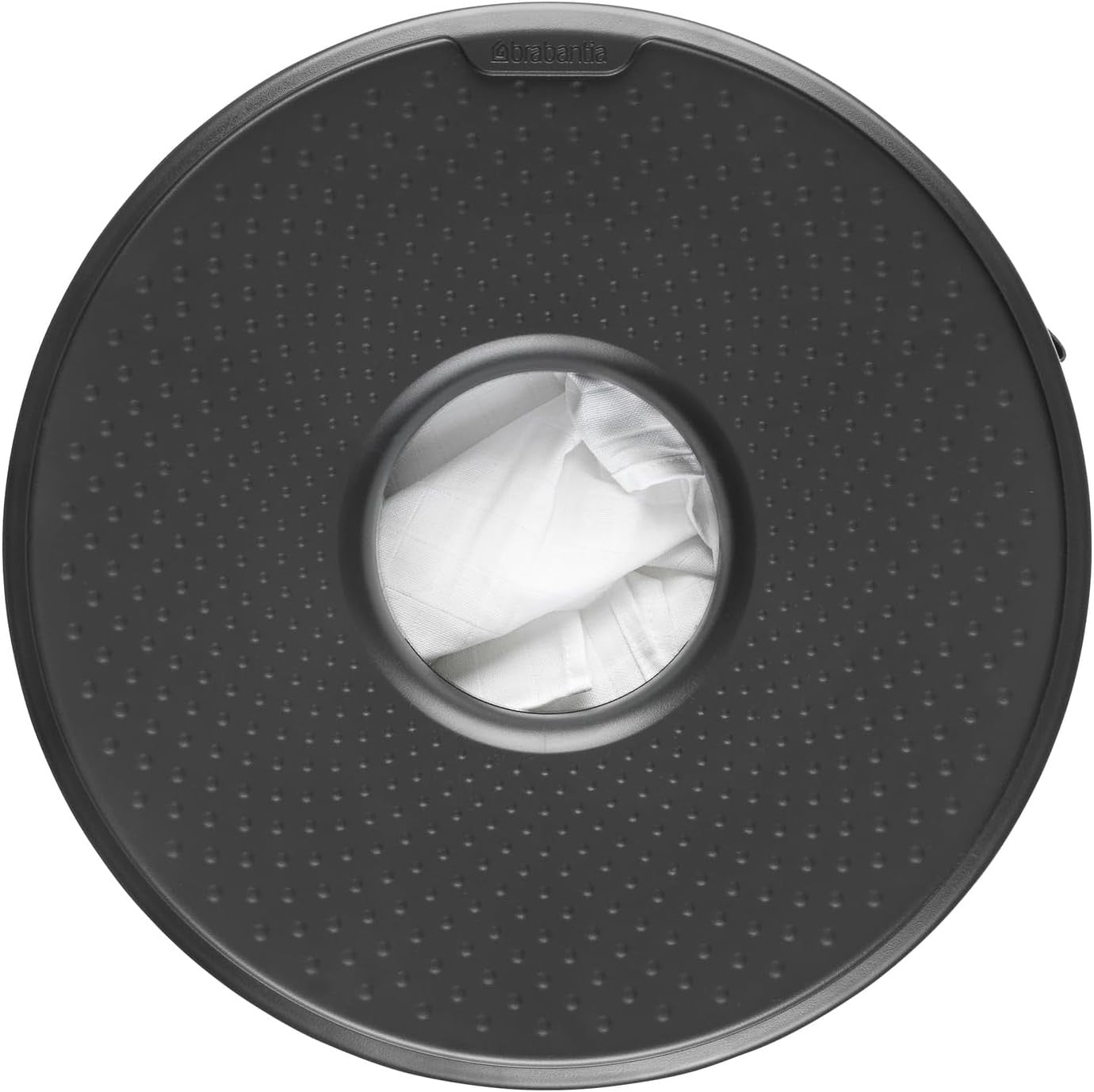 60L Matt Black Laundry Bin with Lid & Quick-Drop Opening Removable Cotton Bag