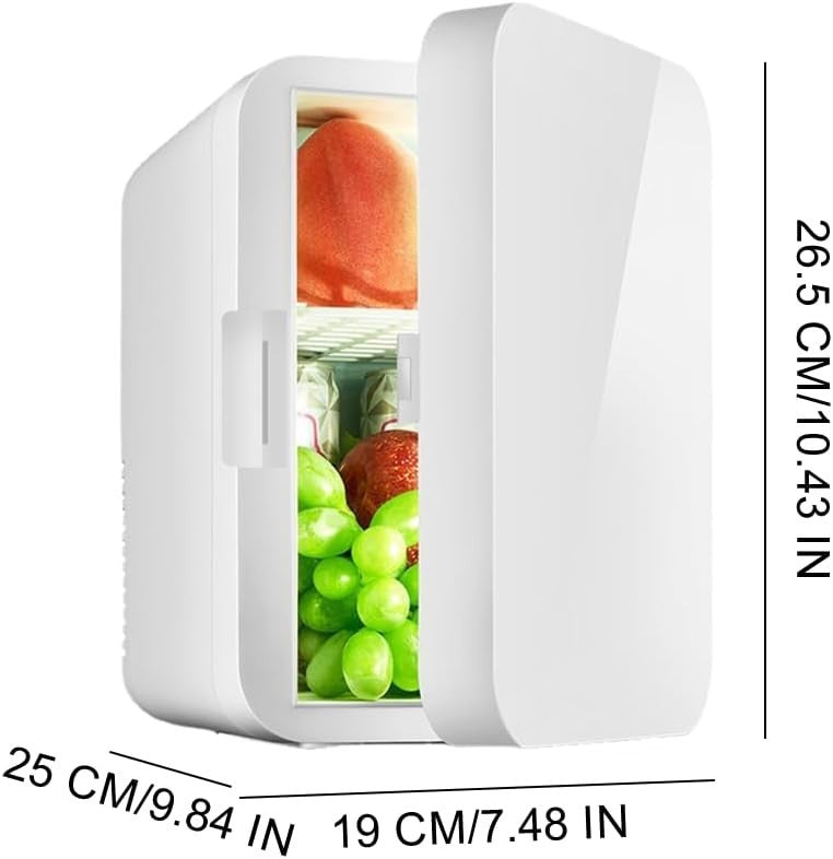 8L Mini Fridge Cooler & Warmer Portable AC/DC Small White Compact