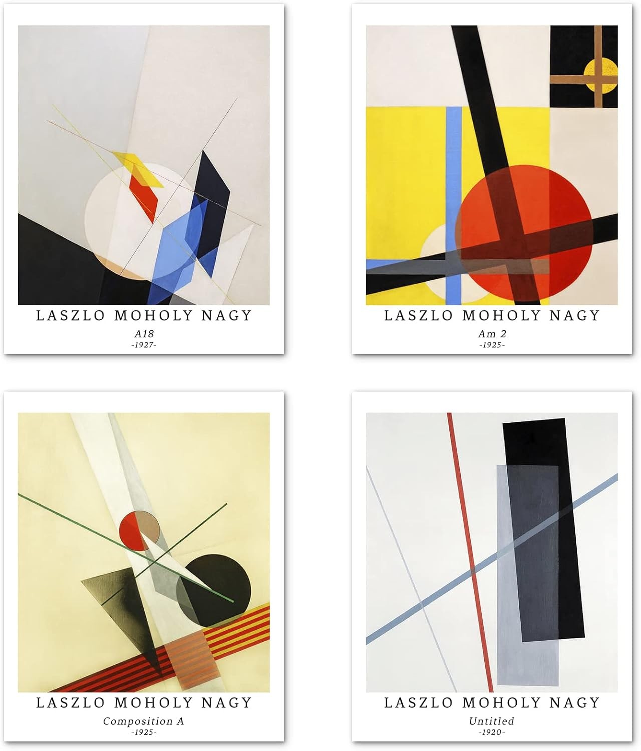 Abstract Geometric Wall Art Prints Set 4 11x14 Modern Unframed