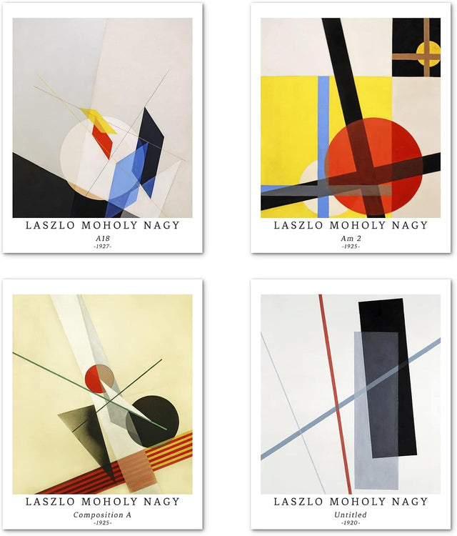 Abstract Geometric Wall Art Prints Set 4 11x14 Modern Unframed