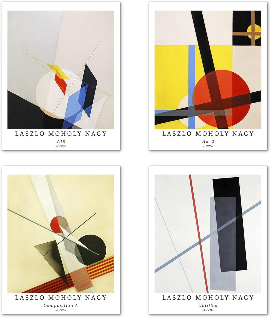 Abstract Geometric Wall Art Prints Set 4 11x14 Modern Unframed