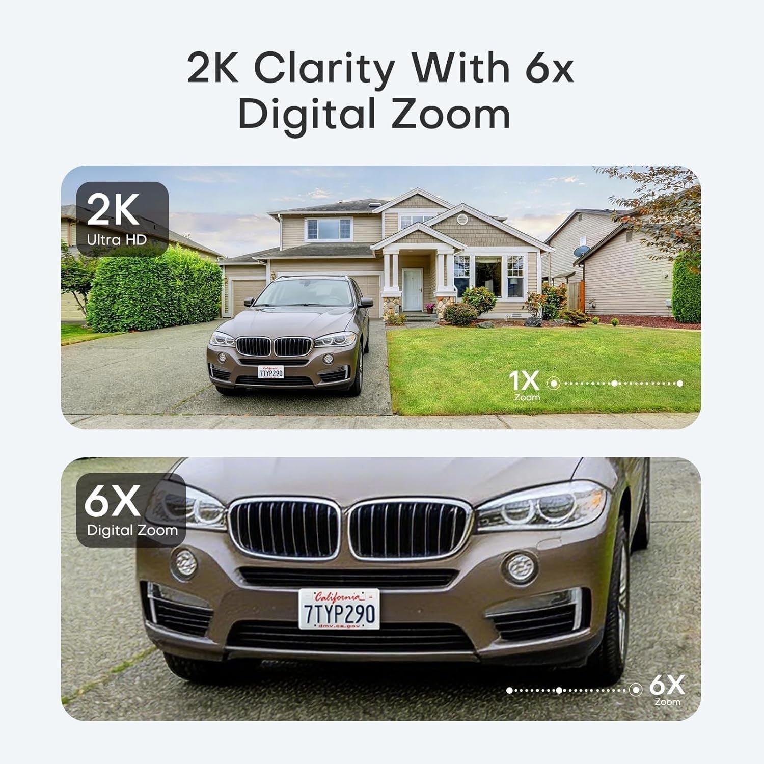 2K Window Security Camera WiFi 5GHz Color Night Vision 24/7 Record
