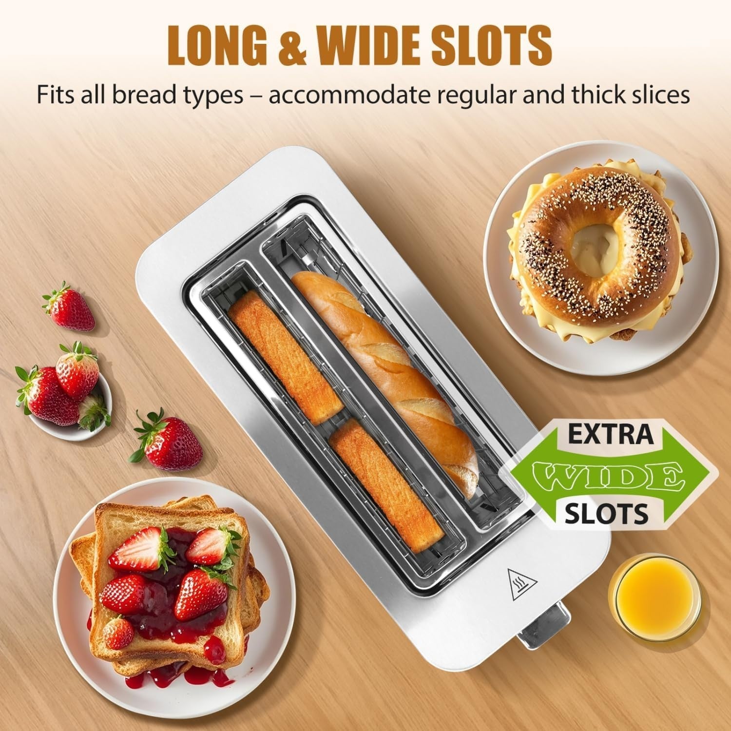 4-Slice Long Slot Toaster Stainless Steel Digital Touch Extra-Wide Slots