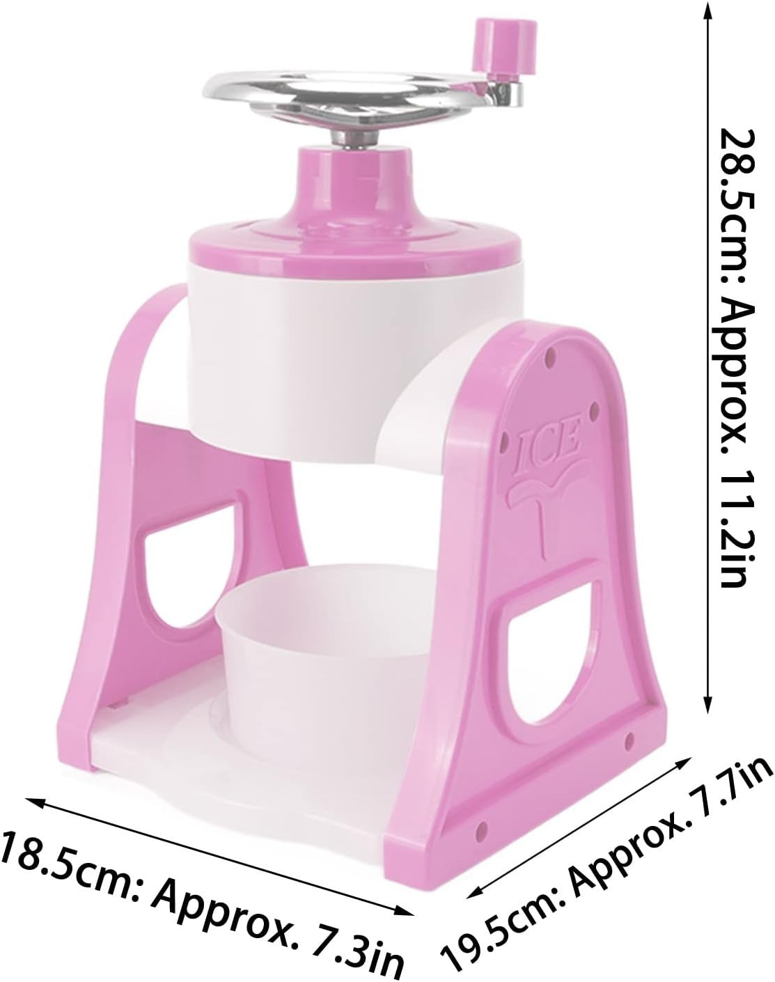 Manual Ice Crusher Shaved Ice Maker Portable Slush Snow Cone Pink