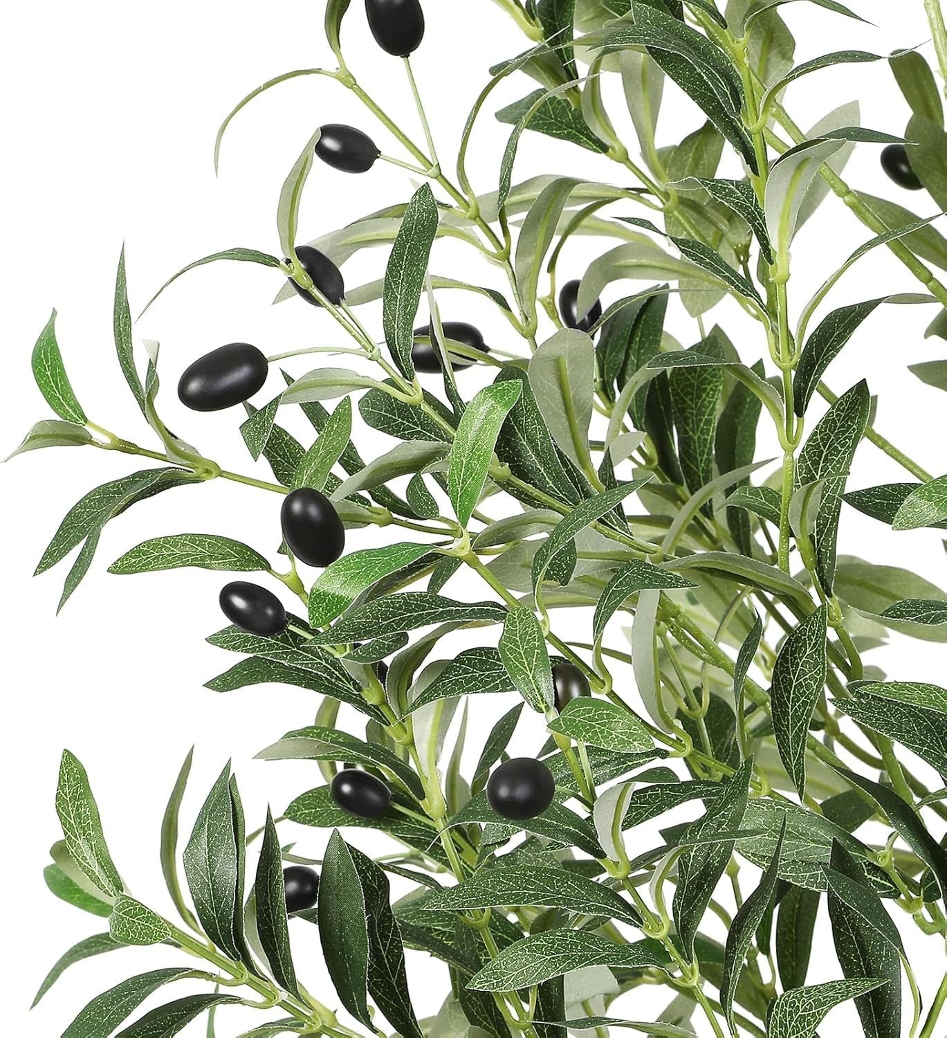 6FT Faux Olive Tree with White Pot Natural Wood Trunk Tall Indoor Floor Decor