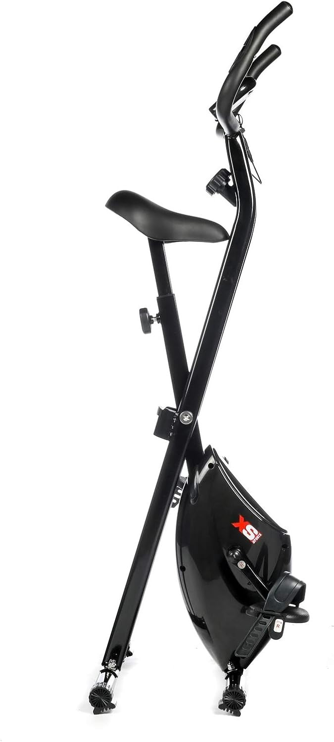 Folding Magnetic Exercise Bike Quiet Upright Home Fitness Cycle with LCD