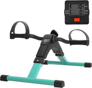 Folding Mini Pedal Exerciser LCD Adjustable Resistance Arm Leg