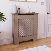 Small Radiator Cover | Unfinished MDF Cross Pattern Cabinet