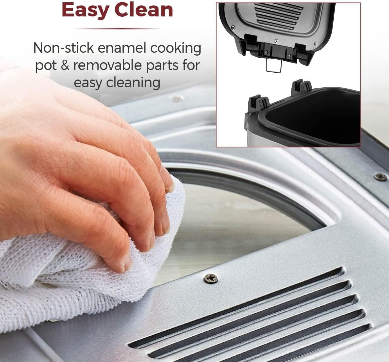2L Deep Fat Fryer 1500W Adjustable Thermostat Large Viewing Window