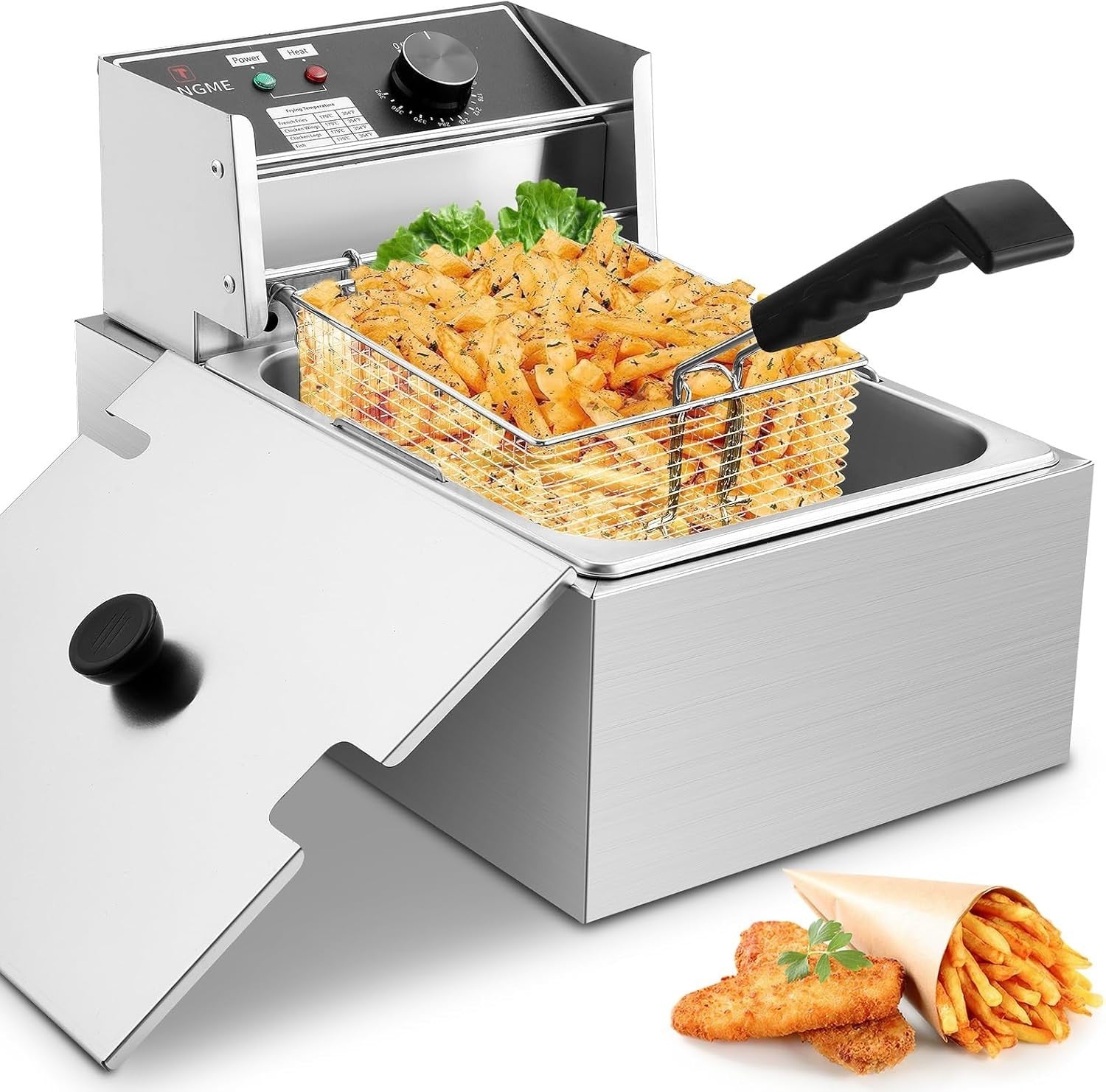10L Commercial Deep Fat Fryer Stainless Steel Adjustable Temp Basket