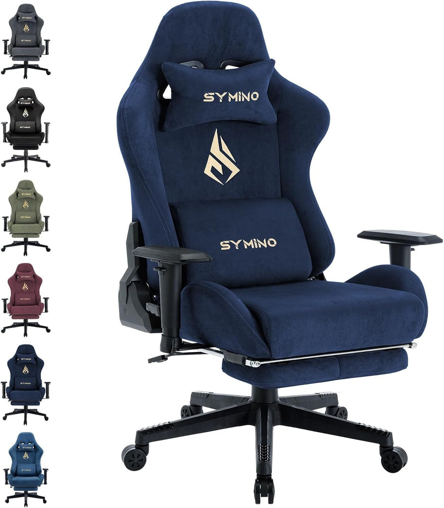 Adjustable Gaming Chair Large Faux Suede Swivel Office Desk Recliner