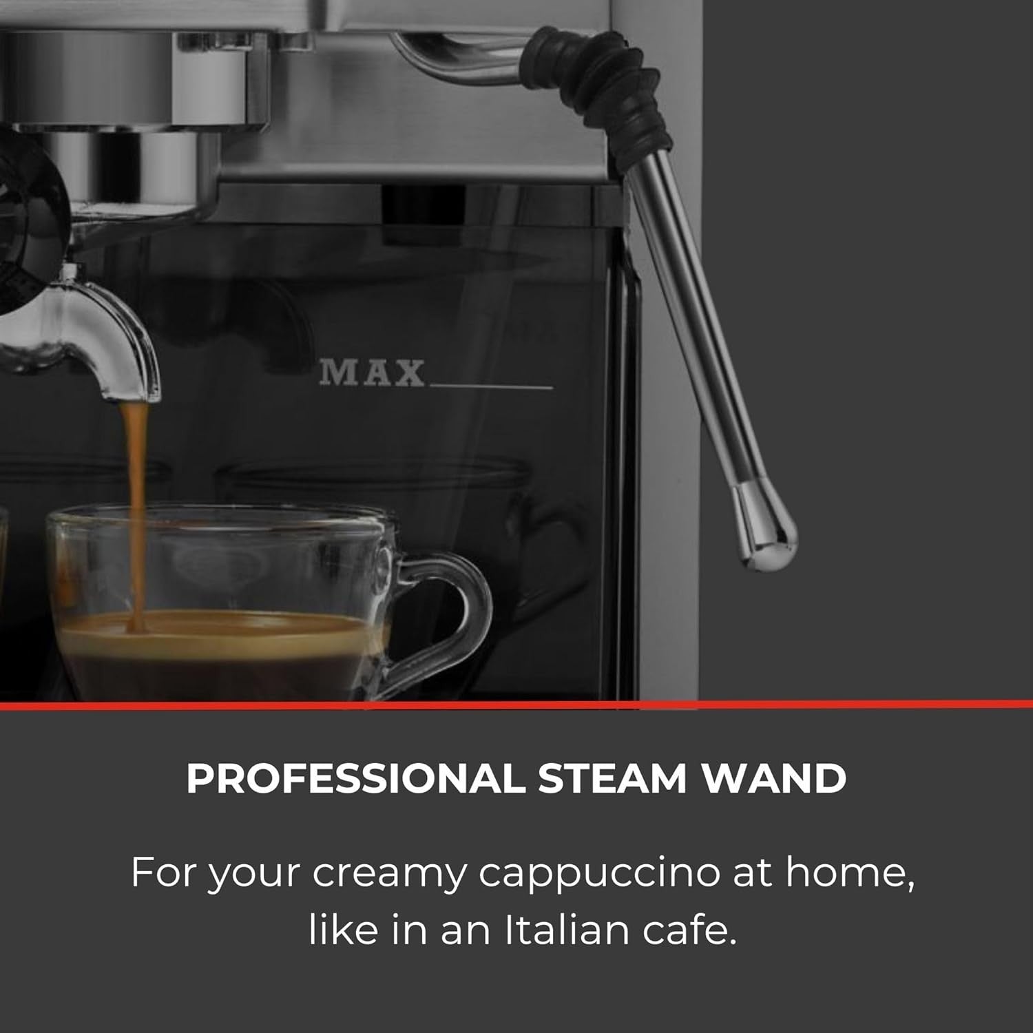 Pro Manual Espresso Machine | Brass Boiler | 2.1L Tank | Steam Wand | 1200W
