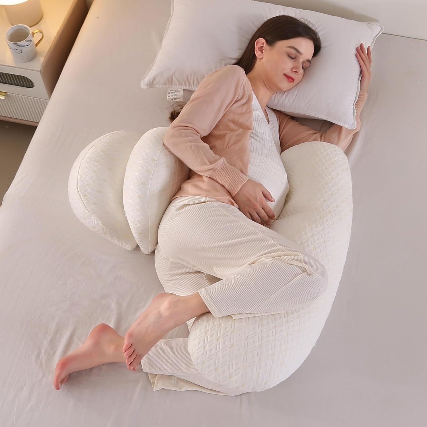 Pregnancy Pillow Wedge Set for Sleeping Support Belly Back Hips Large