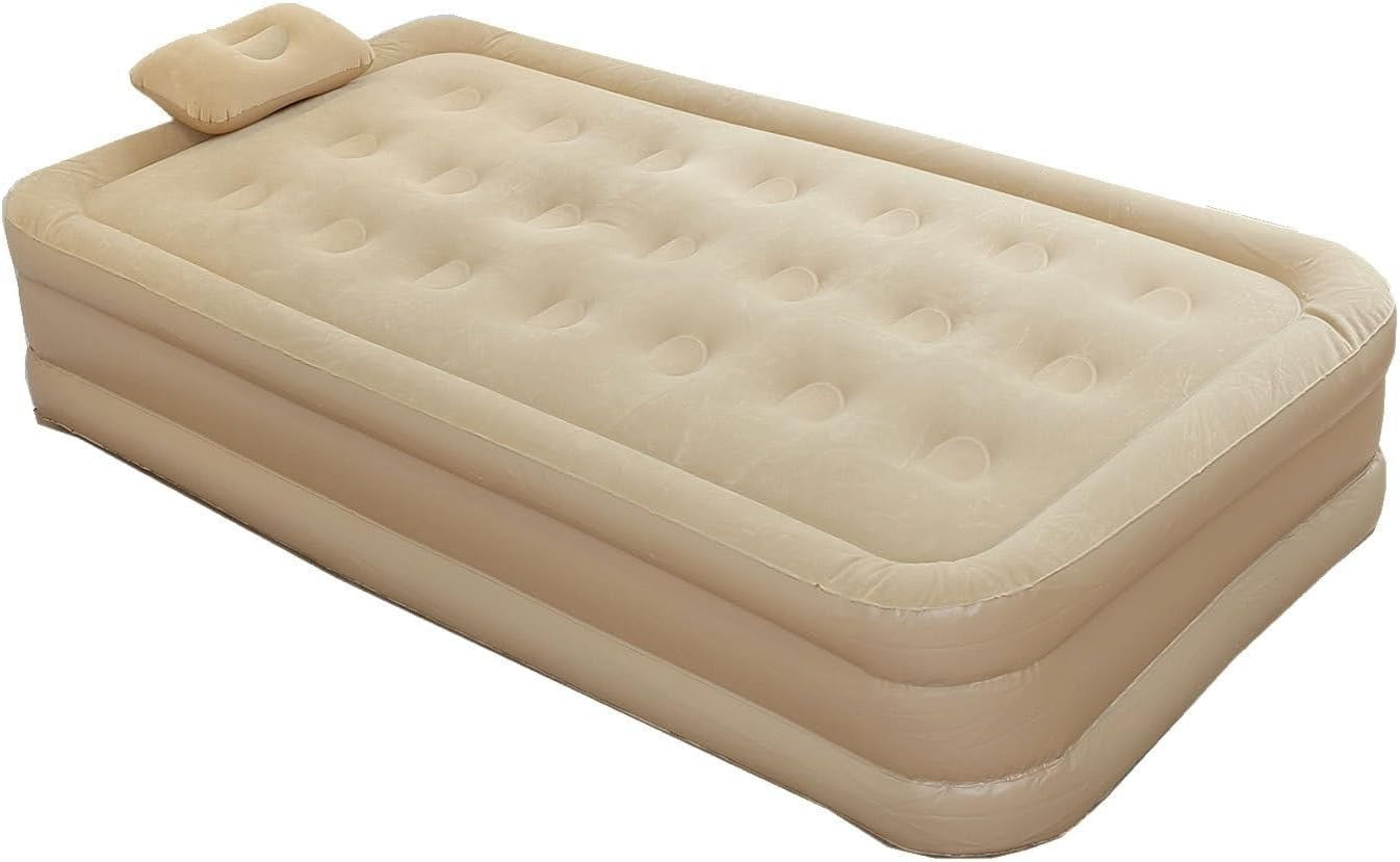 Inflatable Air Mattress with Built-in Pump | Camping, Home & Guest Bed