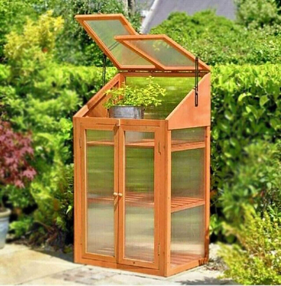 3-Tier Wooden Greenhouse Cold Frame with Shelves for Plants 120x69x49cm