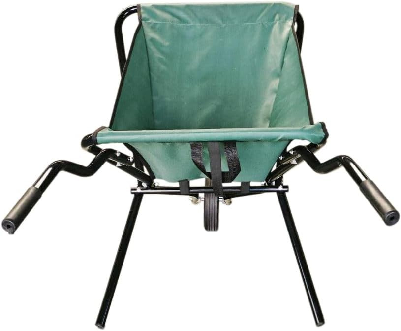176kg 1-Wheel Foldable Garden Wheelbarrow & Green Metal Frame Heavy Duty Barrow