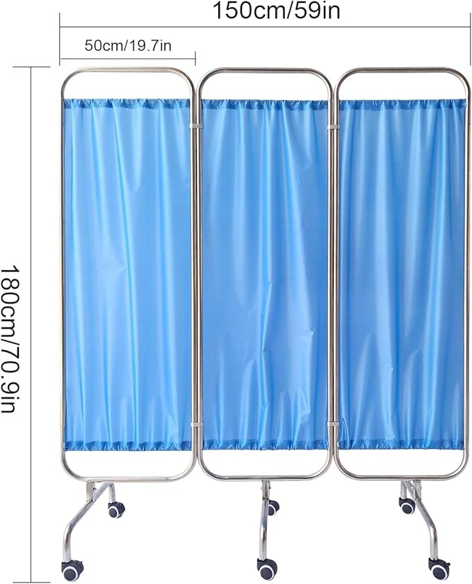 3 Panel Medical Privacy Screen on Wheels – Folding Clinic Divider 150×180cm