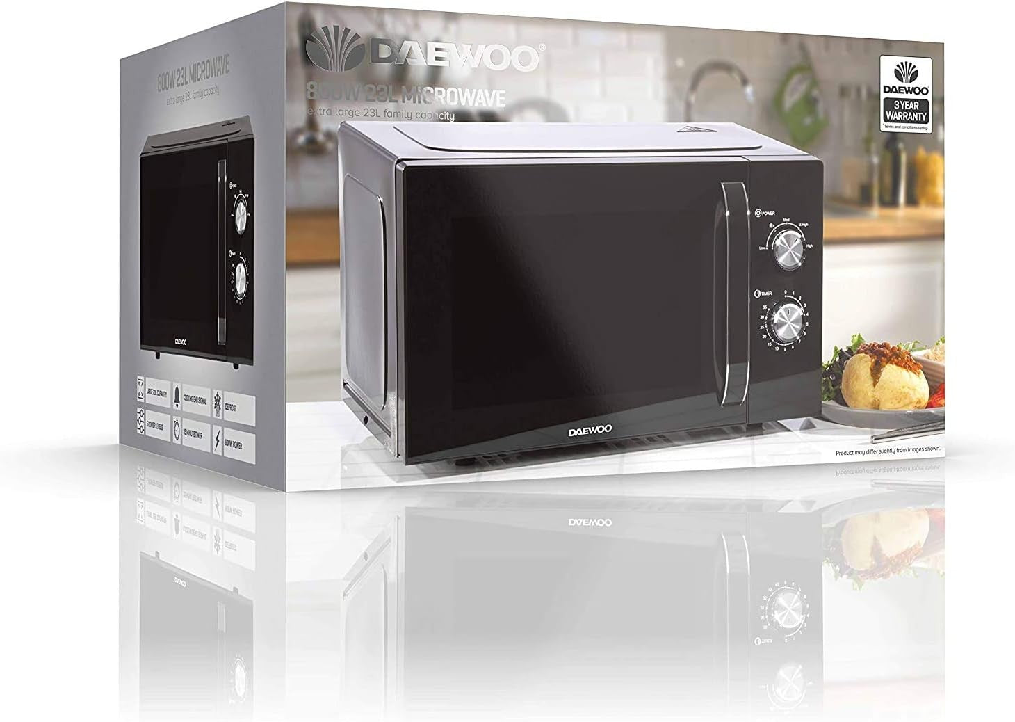 23L Microwave 800W Manual 5 Power Settings Auto Defrost