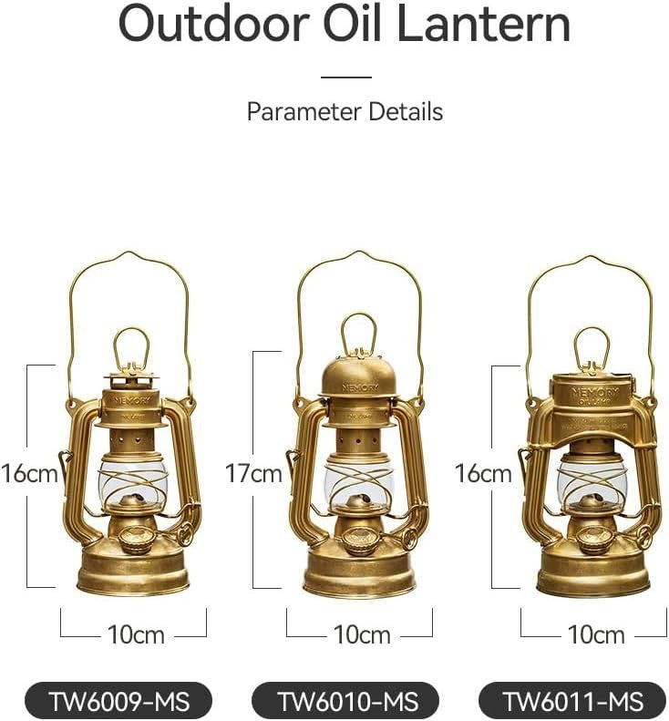 Antique Brass Paraffin Lantern Outdoor Camping Oil Lamp 16cm