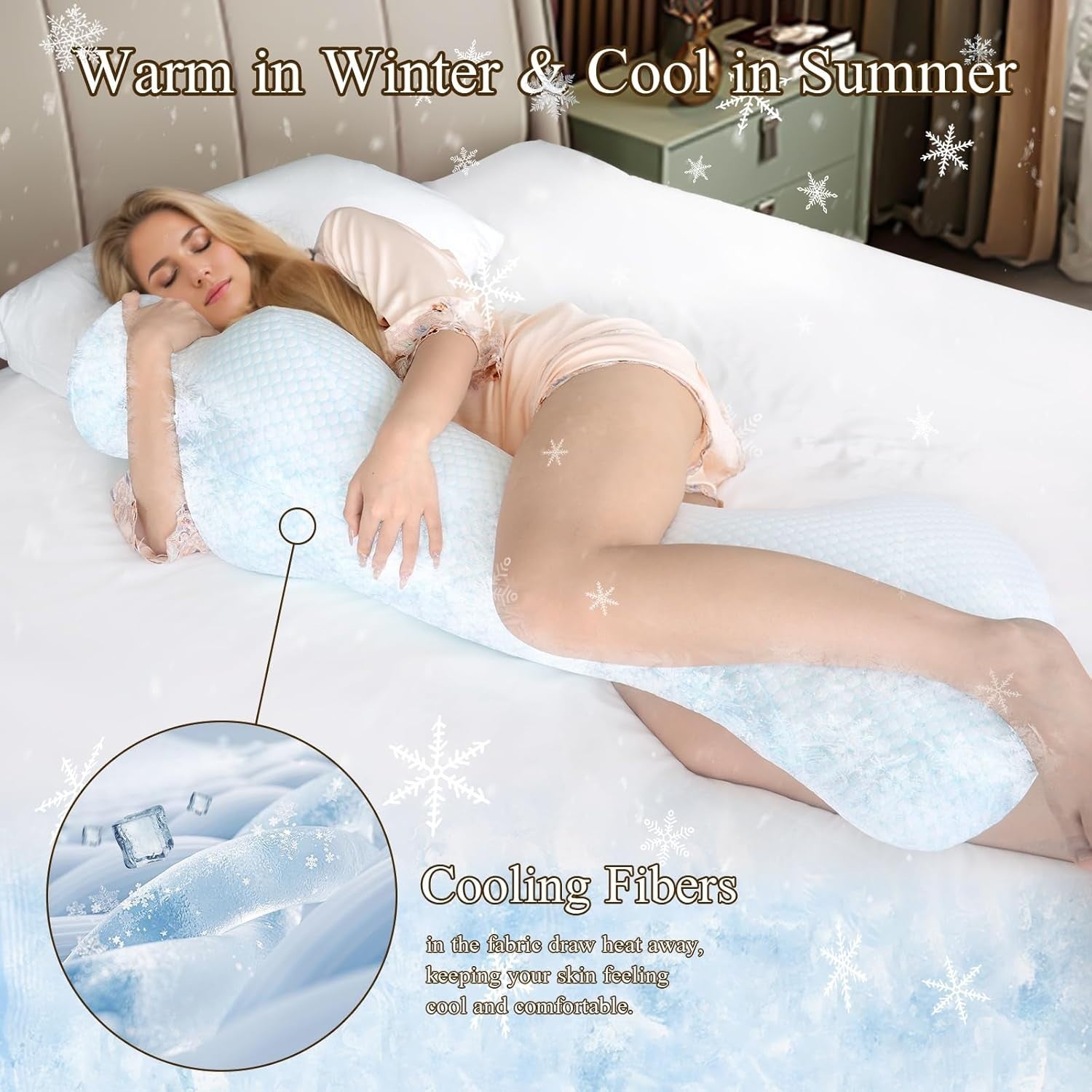 Full Body Pillow for Side Sleepers Memory Foam Long Pregnancy Support