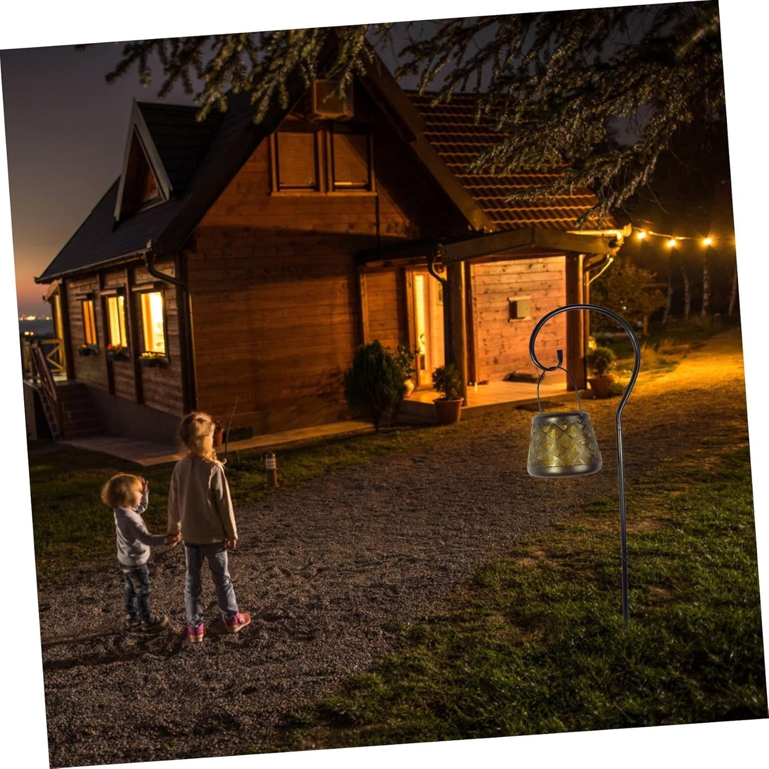 Solar Lantern for Garden, Creative Hollow Design Outdoor LED Light IP55