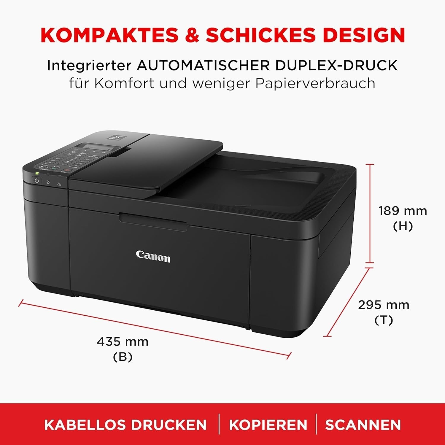 Wireless 4-in-1 Printer | Print, Scan, Copy, Fax, Duplex, 4x6 Photos