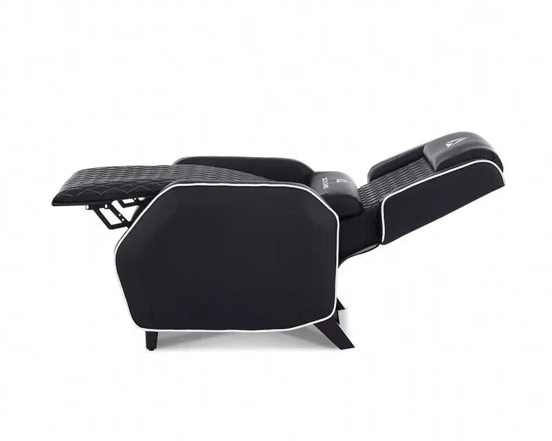 Black Gaming Recliner Armchair Faux Leather Chair w/ Footrest & Lumbar Support