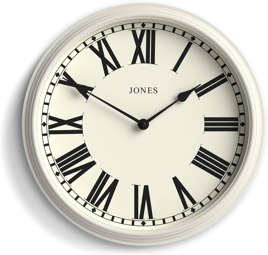 Classic Roman Numeral Wall Clock 30cm – Vintage Cream Silent Quartz Decor
