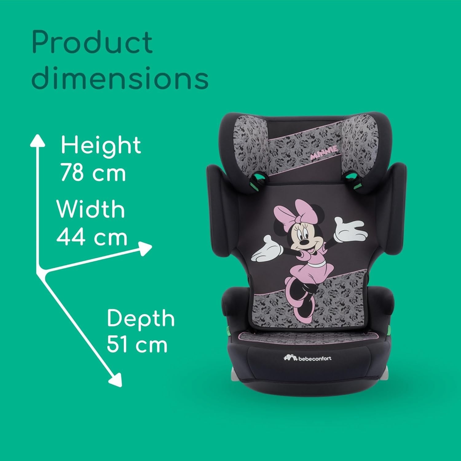 i-Size High Back Booster Car Seat 3–12 Years Foldable Lightweight 100–150cm