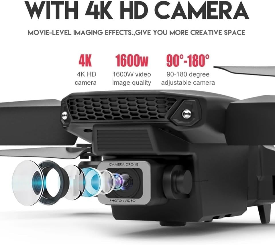 Foldable 4K Drone WiFi RC Quadcopter Auto Return Altitude Hold for Kids Beginner
