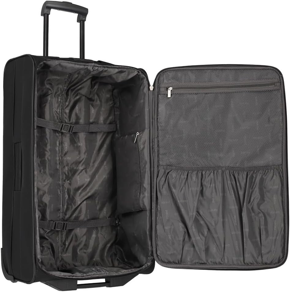 Large Soft Shell Travel Suitcase 2 Wheel Trolley 73cm 80L Black
