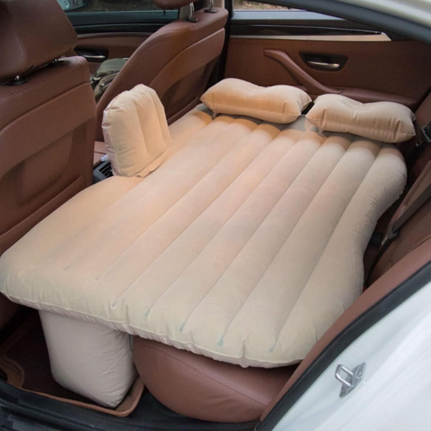 Inflatable Car Back Seat Mattress with Pump & 2 Pillows for Travel