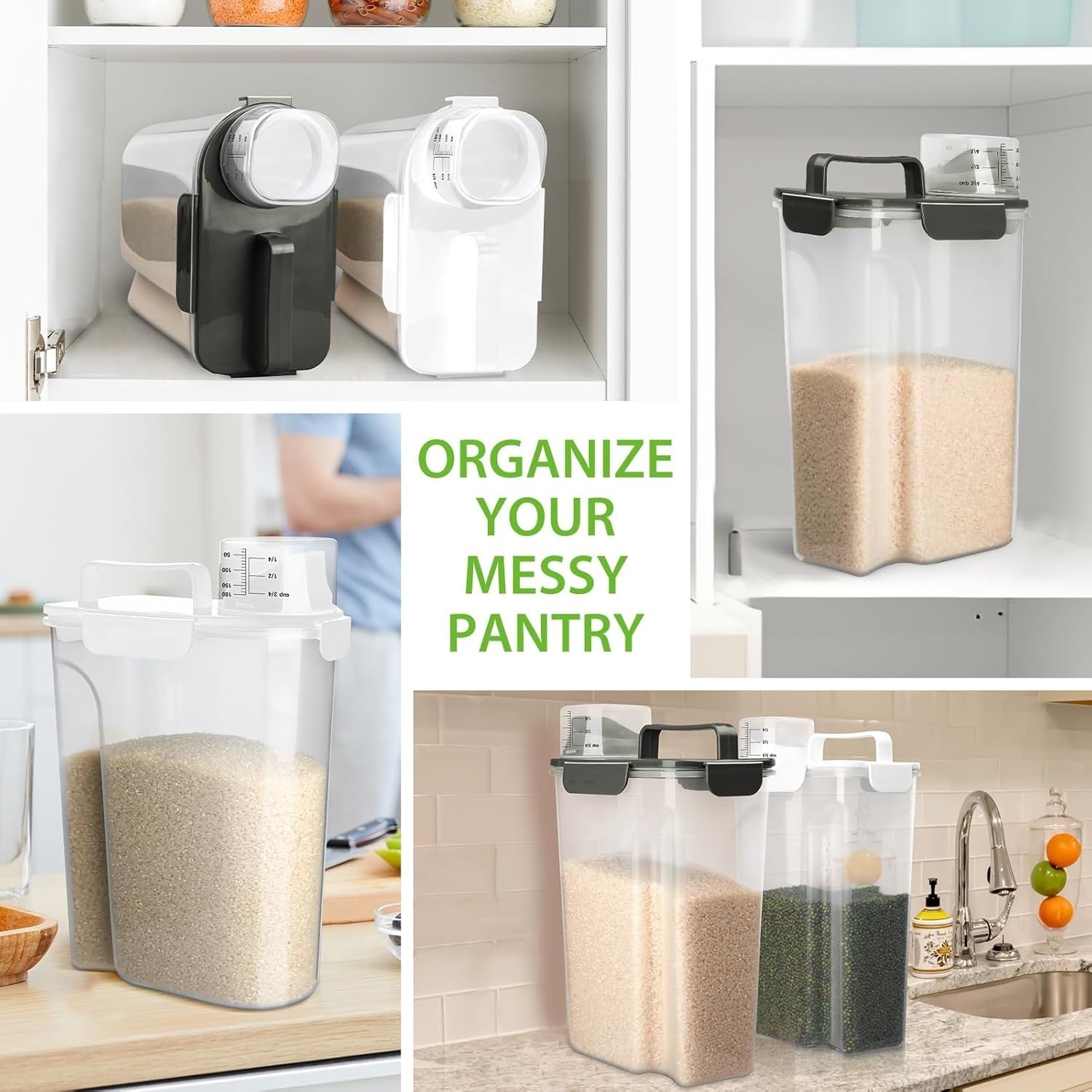 6L Airtight Rice Storage Container w Pour Spout