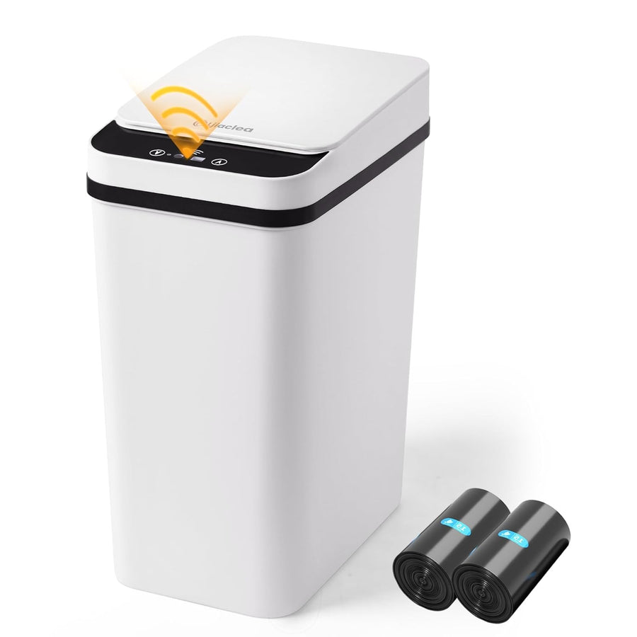 2.6 Gallon Touchless Motion Sensor Bathroom Trash Can Black