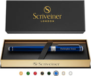 Personalised Rollerball Pen Midnight Blue Chrome Medium Ink Gift
