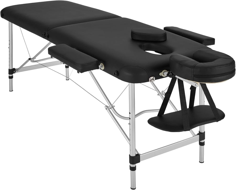 Portable Massage Table Foldable Height Adjustable Aluminium Bed PVC Cover + Bag