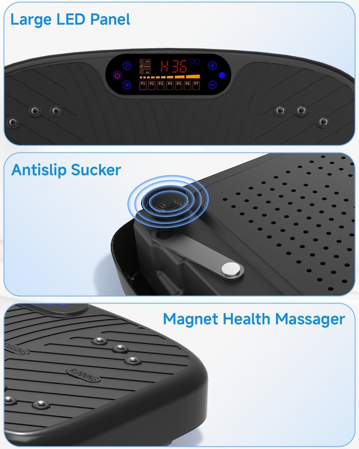 Vibration Plate Exercise Machine 200 Speeds Lymphatic Fat Burn Home
